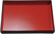 J-kitchens Non-Slip Tray, Obon 10.6 inches (27 cm), 9 Size Square Wood Grain Bon, Red Tenkuro SL, Bo