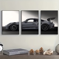 3 Pieces Of Frameless Car Posters Size 30.48x40.64 Cm.-Modern Minimalist Automotive Wall Art Print F