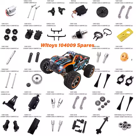 Wltoys 104009 12402-A 12409 Rc Car Spare Parts Gear Servo Remote Control Steering Cup Connection Bea