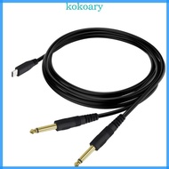 KOK 100cm USB C to 1 4Inch Cord Type C to 6 35mm Y Splitter Adapter Cable for Amplifiers Mixers Spea