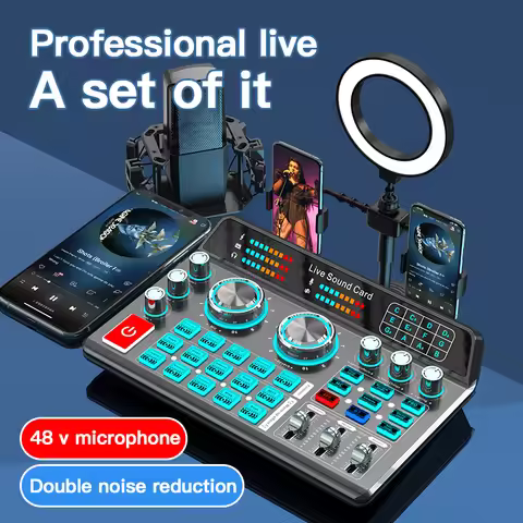 H9 48V Live Sound Card for Mobile & Computer Universal Recording Mic Head Dedicated for Singing And 