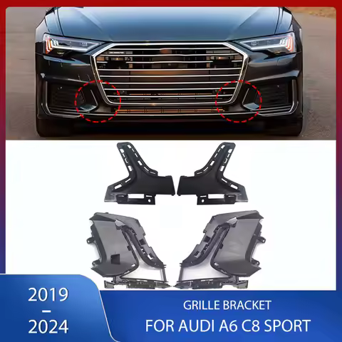 Front Bumper Grille Bracket Base Grill Frame Trim For Audi A6 C8 Sport 2019 2020 2021 2022 2023 2024