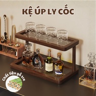 [TYPE 1] Bamboo Wooden Tabletop Cup Rack - Multi-purpose Storage Shelf, Luxury Kitchen and Tea Room 