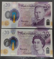 UNC 全新 20英鎊 塑膠鈔 英國 BRITISH ENGLAND UK 紙幣