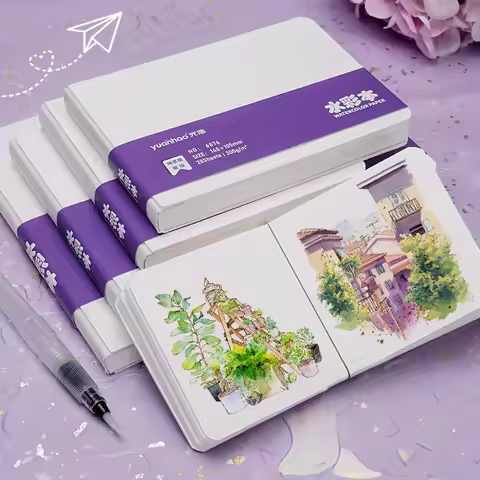 Watercolor paper painting book thick paper GSM300g square portable pocket book sketch 50% cotton pul