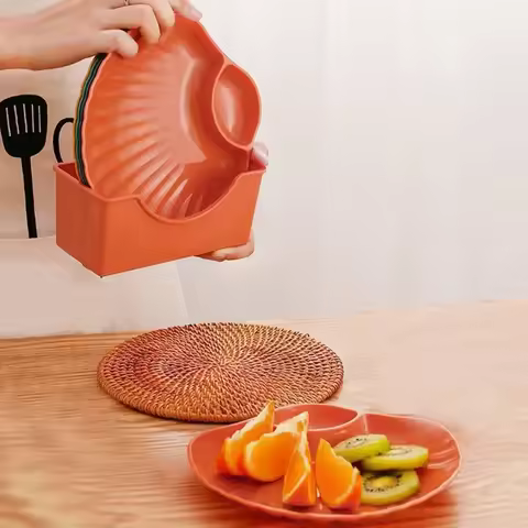 Shell Dish Plastic Dumpling Plate with Vinegar Discs Vinegar Dishes Sushi Breakfast Dried Fruit Snac