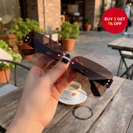 Women's UV400 Frameless Square Sunglasses :UV400。  Cermin Mata Hitam Segi Empat Tanpa Bingkai UV400 