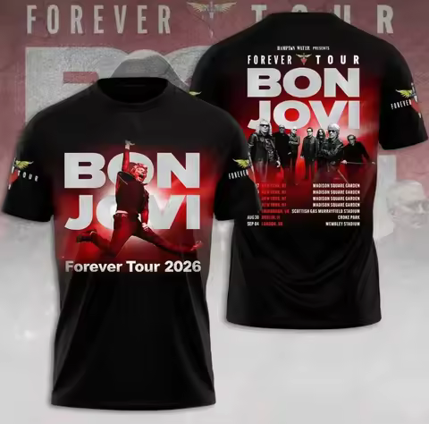 Bon Jovi 3D printed men's and women's T-shirt shirt clothing camiseta girl retro street American Har