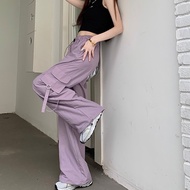 I01 CU Tricolor Street Overalls American Casual Overalls/Loose Straight Sports Pants