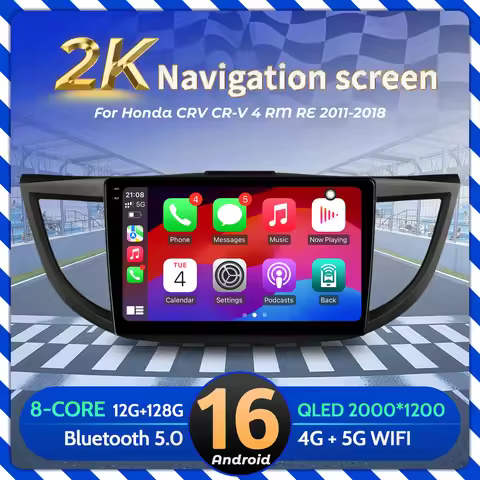 10inch Car Radio For Honda CRV CR-V 4 RM RE 2011-2018 BT Carplay Android 16 Multimedia Navigation He