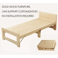 Solid Wood Foldable Bed Single Bed Frame 180cm Long Other Sizes Can Be Customized Height Customizati