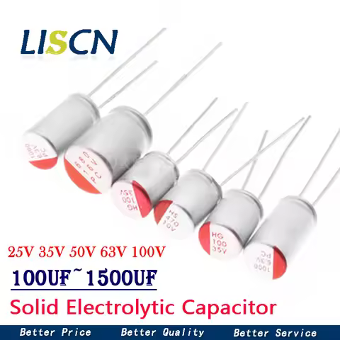 10Pcs DIP Solid Electrolytic Capacitor 25V 35V 50V 63V 100V 10UF 47UF 100UF 220UF 270UF 330UF 470UF 