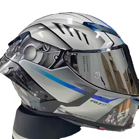 DOT Approved YZF-R1M Special Edition Silver Helmet Full Face Motorcycle Helmet Men and Women Racing 