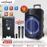 Advance Speaker K-1203 Meeting Portable 12 inch Free 2 Mic Wireless