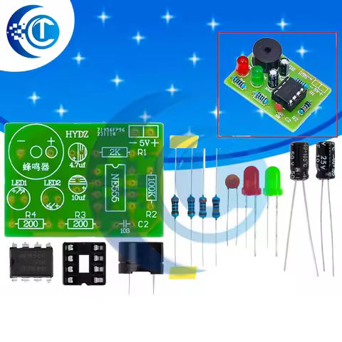 555 Multi harmonic Oscillator Kit NE555 Non Steady State Circuit Double Flash Lamp Electronic Manufa