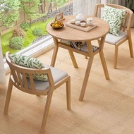 And Balcony Table Chair Leisure Coffee Table Solid Wood Balcony Table Round Table