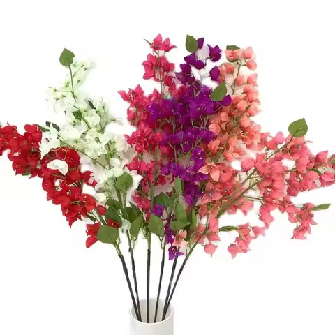 5pcs Silk Bougainvillea Glabra Stem Artificial Bougainvillea Speetabilis Tree Branch for Wedding Cen