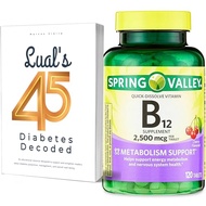 Lual's 45 Diabetes Decoded Bundle with Spring Valley Vitamin B12 Quick-Dissolve Tablets Dietary Supp