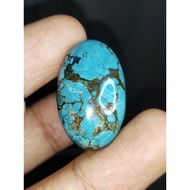 Natural Turquoise Gold Vein 27 x 17 x 5.8 mm 25.2 Ct Persian Motif Oval Cabochon Super Original Code