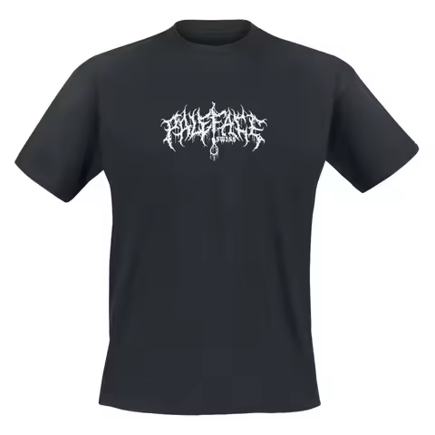 Paleface Swiss Deathcore Logo T-Shirt, Black Cotton, Floral Back Print, Metal Band Tee