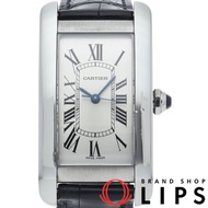 卡地亞 Tank American MM 自動腕錶 WSTA0017，含保固卡，不鏽鋼/皮錶帶，男士腕錶，銀色，拋光，成色極佳 [二手]