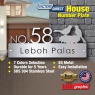 House Number Plate Nombor Rumah 门牌 Stainless Steel 304 白钢门牌 X110