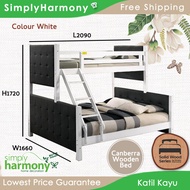 Canberra Bunk Bed Solid Wood / Double Decker Wood Bed / Katil Kayu / Solid Wood Bed / Bunk Bed / SW Harmony Series