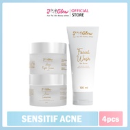 Jglow - Sensitif Acne Skincare Perawatan Wajah Kecantikan Cream Bpom Original Atasi Kulit Sensitif d