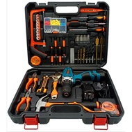 117PCS Multifunctional Tools Set Electric Household 12V Cordless Power Drill Kits Toolbox with one Charge +two Battery