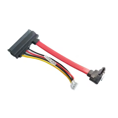 7+15 22pin to 90 Degree 7P SATA Hard Disk Drive PH2.0 Small 4pin Power Data Cable 2in1 For HTPC HIN 