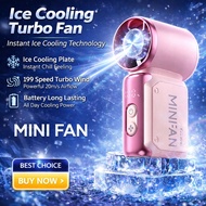 【 ice cooling fan 】199speed Ice Cooling Turbo Fan – Portable Mini Handheld Fan with 199 Speed Strong