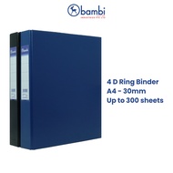 Bambi A4 Ring Binder 4 Ring D-Type 30mm - 2142