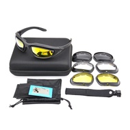 Myhome-sg Polarized UV400 Tactical Goggles C5 Shooting Glasses 4 Lens Kit Outdoor Sports