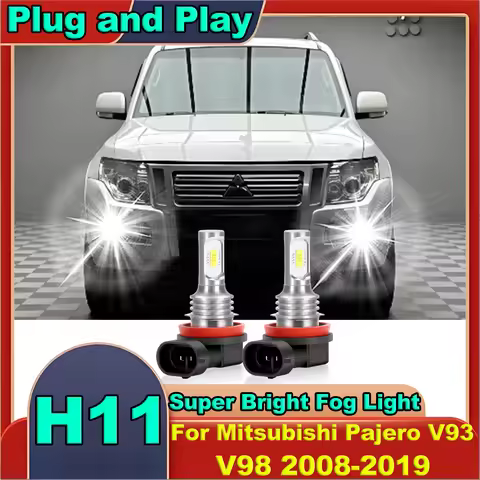 2PCS H11 LED Fog Light Bulb 6000K White CSP Chips Super Bright For Mitsubishi Pajero V93 V98 2008-20