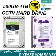 3.5" WD 500GB-4TB Seagate SkyHawk / Purple Hard Disk Surveillance Hard Drive CCTV PC HDD Hard Disk