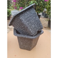 Fa380 black hexagonal plastic pot, mouth size 28cm x height 22cm