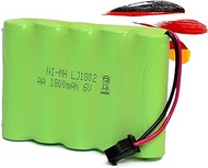 6 V 1800 mAh Ni-MH AA Battery, Rechargeable with 2-Pin SM-2P Plug, Battery Pack Battery for RC Vehic