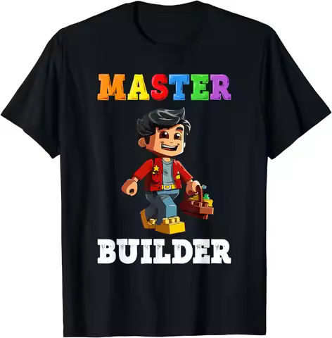 Master Builder Funny Block Brick Building Toys Boys Kids Men T-Shirt Kawaii Clothes Tops Shirts for 
