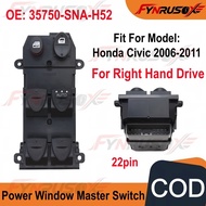 [READY STOCK] Honda Civic FD SNA Main Switch Power Window Switch Civic FD1 FD2 SNB 2006-2011 Stream 