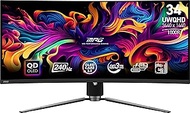MSI MPG 341CQPX QD-OLED 34-inch Curved OLED Gaming Monitor, 3440 x 1440 (UWQHD), 0.03ms Response tim
