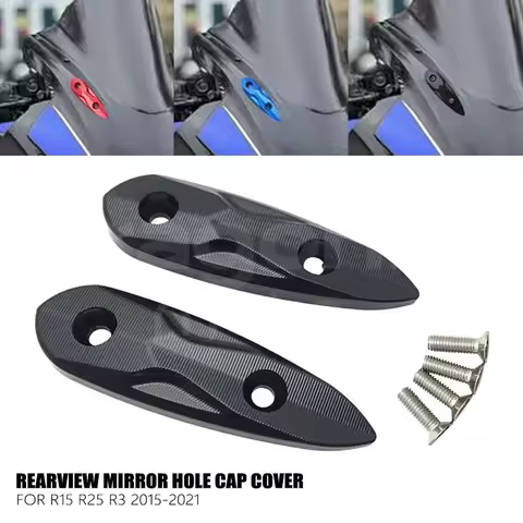 For Yamaha YZF R15 V3 YZF R3 R25 2015-2021 2020 2019 CNC Rearview Mirror Hole Cap Cover Mirror Elimi