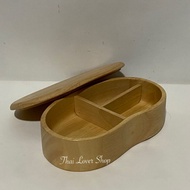 Wooden Lunch Box Rubber Wood Bento Width 4 x Length 7 x Height 2 Inches 220.- Per