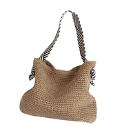 French Retro Bohemia Straw Bag Ins Nautica Style Large Capacity Straw Bag Niche Style Woven Bag Beac