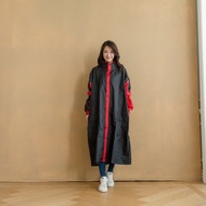 勁馳率性前開連身式雨衣-黑/紅