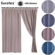 Eurotex, Blackout Curtain, Block 100% Sunlight, 3 Ways Hanging Options (1 Piece) B7388
