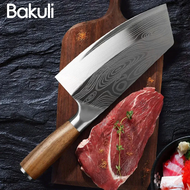 Professional meat cleaver heavy duty Chinese knife anti-wood handle laser Damascus knife meat cleave