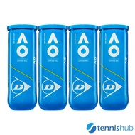 Dunlop Australian Open AO Tennis Balls (Set of 12 balls, 3 Balls Per Can)