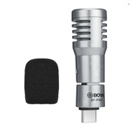 Ayeshow BOYA  BY-P4U Omnidirectional Condenser Microphone Mini Mic with Windscreen Type-C Port Replacement for Android Smartphone Tablets Vlog Shooting Live Stream Interview