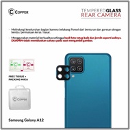 Samsung A12 - Copper Tempered Glass Kamera Full Black