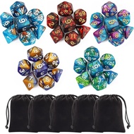 Set Dadu Polihedral CiaraQ - Dadu Permainan Peranan DND untuk Permainan Meja RPG Dungeons and Dragon